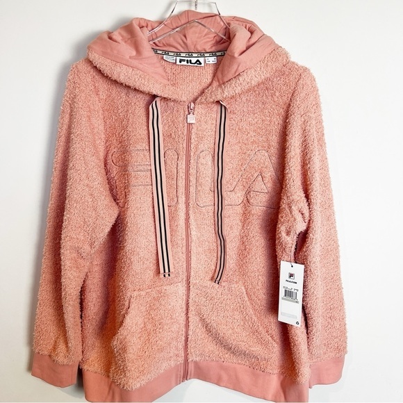 NEW Fila Snuggle Zip Up Hoodie Pink Peach size 2X - Picture 1 of 7